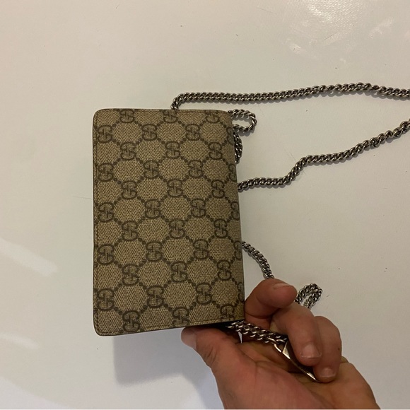 GUCCI MINI DIONYSUS SUPER BEIGE GG SUPREME CANVAS CROSS BODY BAG - Picture 16 of 16